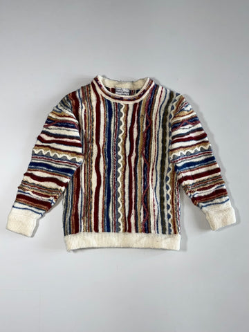 Purely Australian Multicolour Striped Textured Knit Crewneck Sweater (XXS)