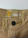 Carhartt Relaxed Fit Double Knee Tan Duck Canvas Work Pants (W:32) (L:38)