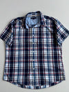 Tommy Hilfiger Custom Fit Plaid Short Sleeve Shirt (XL)