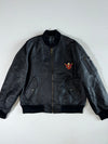 Vintage Black Leather MA-1 Bomber Jacket (L)