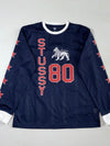 Vintage Stussy Navy Mesh Long Sleeve Jersey (M)