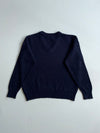 Vintage 80s Lacoste Navy V-Neck Wool Sweater – Made in France (M/L)