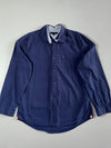 Tommy Hilfiger Navy Button-Down Shirt – Oxford Contrast Collar Pocket Shirt (L)