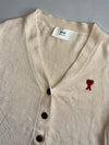 AMI Paris Ami de Coeur Cream Cropped Cardigan women’s (S)