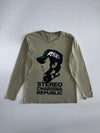 Stereo Charisma Republic | Graphic Long Sleeve Tee | Washed Olive (S/M)