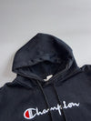 Champion | Black Script Logo Hoodie (XL)