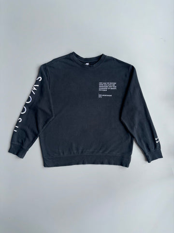 Nike | Black Swoosh Crewneck Sweatshirt | (2XL)