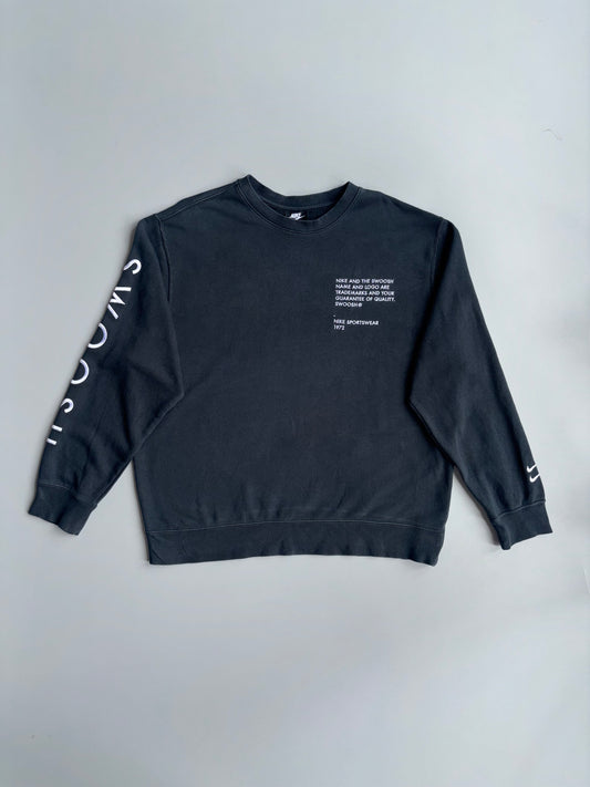 Nike | Black Swoosh Crewneck Sweatshirt | (2XL)