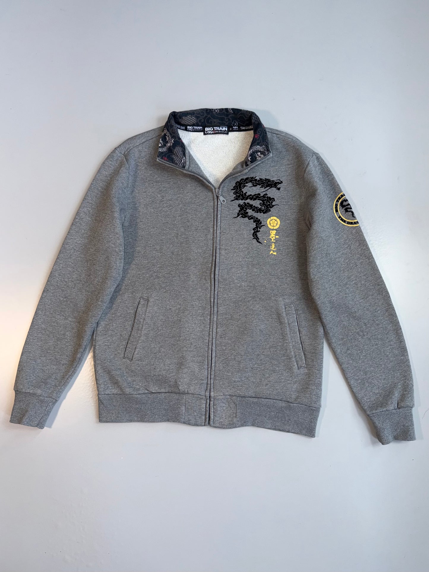 !        Big Train Japanese Dragon Zip Jacket Grey (M)