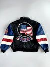 Vintage U.S. Authentics by Michael Hoban Genuine Leather USA Flag Bomber Jacket (M)