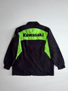 Kawasaki Racing Track Jacket – Black & Green (Motorsport Windbreaker) (XL)