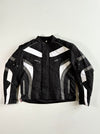 Vintage Profirst Black White Motorcycle Racing Jacket padded (XL)