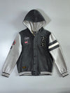 Cubox Apparel Grey Varsity Hooded Bomber (M)