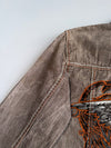 Vintage Knockout Jeans | Heavy Embroidered Eagle Crown Denim Jacket | Grey Wash (L/XL)