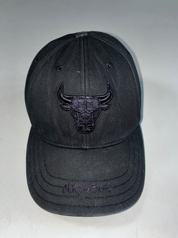 NBA Chicago Bulls Tonal Black Embroidered Logo Cap (Adjustable)
