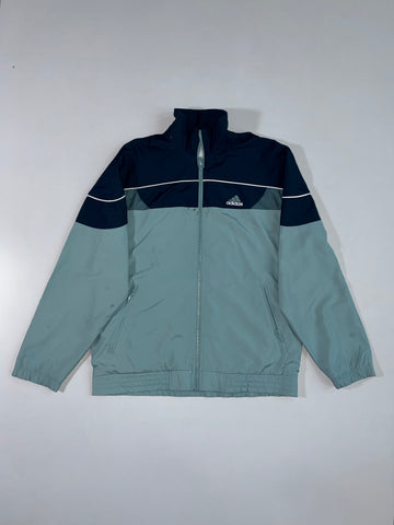Adidas | Windbreaker Track Jacket | Grey/Navy (L)