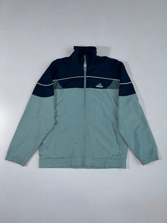Adidas | Windbreaker Track Jacket | Grey/Navy (L)