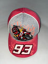 Marc Márquez #93 Official MotoGP Cap – Red & Grey, Cartoon Rider Graphic (Adjustable)