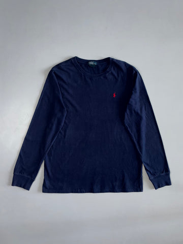 Polo Ralph Lauren Navy Blue Long Sleeve Tee | Red Pony Logo (M)