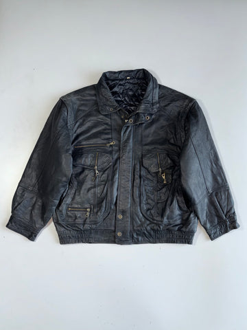 Premium Original Pure Heavy Leather Jacket with Detachable Arm (2XL)