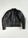 Dainese Black Leather Motorcycle Jacket – Shoulder Logo Racer, Mesh Lined Padded (S)
