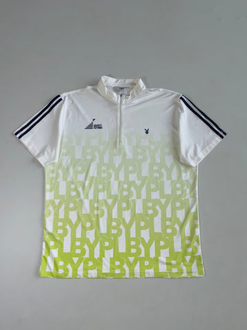 Golf by Playboy White & Lime Allover Logo Half-Zip Polo (2XL)