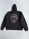 Vintage Harley-Davidson Reversible Hard  Canvas Jacket Black & Khaki Skull Piston Graphic (2XL)
