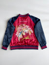 Japanese Sukajan | Hina Matsuri Crane Embroidered Souvenir Jacket | Maroon (M)