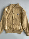 Puma Re Vintage Knit-Trim Bomber Jacket Cream Beige (M)