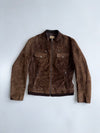 Tex Casual Brown Suede Leather Moto Jacket (Women’s (S)