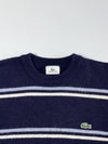 Lacoste Sport Navy Striped Wool Crewneck Sweater  (XL)