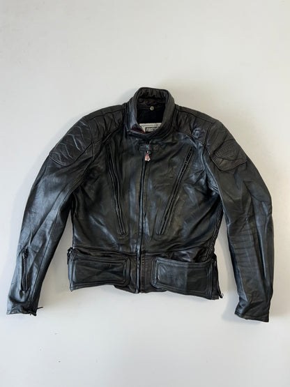 ZFirst Gear By Hein Gericle Original Pure Heavy Original Leather Riding Jacket (Ultra Rare) Padded (M)