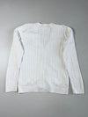 Polo Ralph Lauren White Cable-Knit V-Neck Cardigan with Black Pony Logo (S)