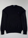Polo Ralph Lauren Black Wool Crewneck with Purple Pony (S)