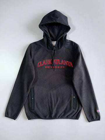 Champion Clark Atlanta University Fleece Pullover Hoodie – Black – Nylon Hood Panel (M)