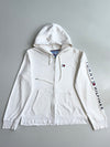 Tommy Jeans Sleeve Spellout Zip-Up Hoodie – White(L)