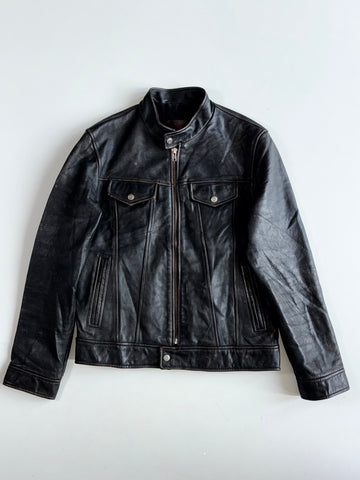 Vintage Danier Guns & Roses Black Pure Leather Jacket (S)