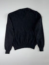 Vintage 90s Polo by Ralph Lauren Black V-Neck Knit Sweater – Purple Pony (XL)