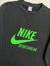 Nike Sportswear | Black Neon Green Spellout Crewneck | (XL)