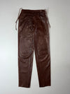 Vintage Brown Leather Side Lace Up Western Pants (W:26) (L:42)