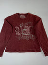 Big John Jeans Co. | Maroon Gothic Embroidered Long Sleeve Tee (L)