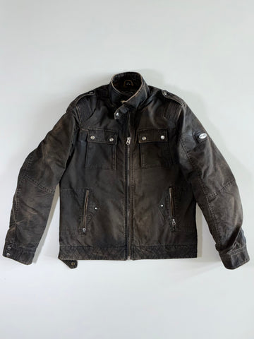 Spirit Motors Distressed Brown Riding Jacket Padded (L)