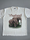 Thailand Elephant Football Souvenir T-Shirt | White (2XL)