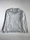 Adidas Golf White Quarter-Zip Pullover with 3-Stripe Sleeve – (XL)