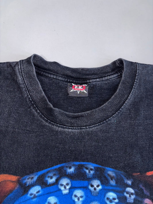 Vintage Premium Angry Bull Dog Graphic Printed T-Shirt (S/M)