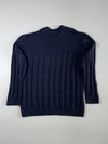 Vintage Lacoste Navy Ribbed Knit Crew Neck Sweater – (2XL)