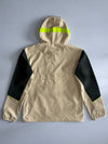 Adidas W.N.D. Sand Beige & Black Neon Accent Hooded Windbreaker Jacket — Recycled Polyester | Size (M/L)