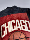 Vintage Racing Leather Jacket Black White Red Stripe Chicago Bulls (S)