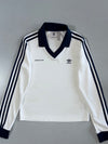 Adidas x Sporty & Rich | Longsleeve Collared Top | White/Navy (XS)
