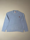 Tommy Jeans Baby Blue Flag Badge Crewneck Knit Sweater – (XL)
